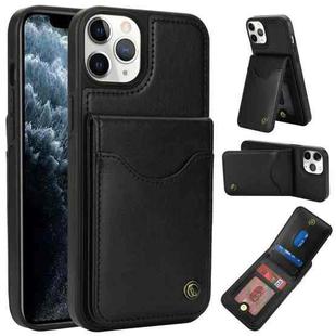 For iPhone 11 Pro Max AwQuer Vertical Flip Card Bag Holder Leather Phone Case(Black)