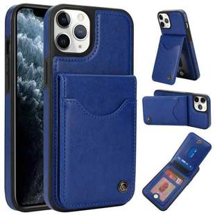 For iPhone 11 Pro Max AwQuer Vertical Flip Card Bag Holder Leather Phone Case(Blue)