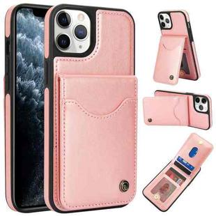 For iPhone 11 Pro Max AwQuer Vertical Flip Card Bag Holder Leather Phone Case(Rose Gold)
