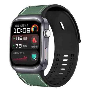 For Huawei Watch D2 Hybrid Silicone Leather Watch Band(Dark Green)
