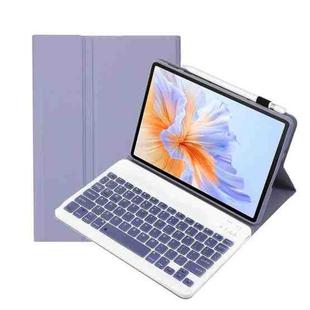 For Honor Pad V9 AH27 Ultra-thin Detachable Bluetooth Keyboard Leather Tablet Case(Lavender White)