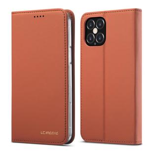 For iPhone 12 Pro Max LC.IMEEKE LC-002 Series Skin Hand Feeling PU + TPU Horizontal Flip Leather Case with Holder & Card Slot & Wallet(Brown)