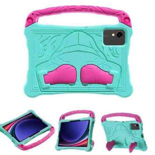 For Samsung Galaxy Tab S9 Boxing Series Kickstand EVA Shockproof Tablet Case with Shoulder Strap(Mint Rose Red)