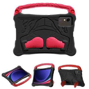 For Samsung Galaxy Tab S9 Boxing Series Kickstand EVA Shockproof Tablet Case with Shoulder Strap(Black Red)
