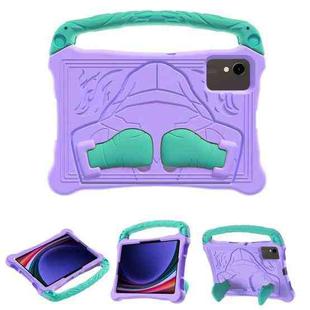 For Samsung Galaxy Tab S9 Boxing Series Kickstand EVA Shockproof Tablet Case with Shoulder Strap(Purple Mint)