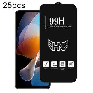 For Redmi Note 12R Pro 25pcs High Aluminum Large Arc Full Screen Tempered Glass Film