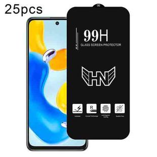 For Redmi Note 11S 5G 25pcs High Aluminum Large Arc Full Screen Tempered Glass Film