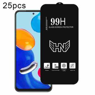 For Redmi Note 11 5G 25pcs High Aluminum Large Arc Full Screen Tempered Glass Film