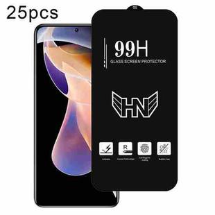 For Redmi Note 11 Pro China 25pcs High Aluminum Large Arc Full Screen Tempered Glass Film