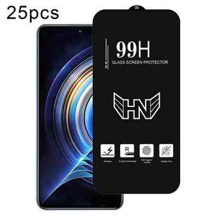 For Redmi K50 Pro 25pcs High Aluminum Large Arc Full Screen Tempered Glass Film