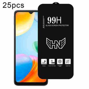 For Redmi 10C 25pcs High Aluminum Large Arc Full Screen Tempered Glass Film