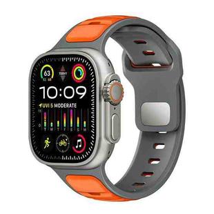 For Apple Watch 42mm / 41mm / 40mm / 38mm Norman Buckle Two-color Silicone Watch Band(Grey Orange)