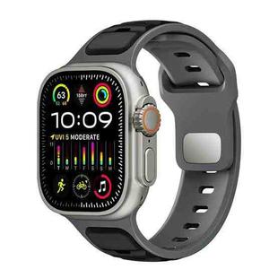 For Apple Watch 42mm / 41mm / 40mm / 38mm Norman Buckle Two-color Silicone Watch Band(Grey Black)