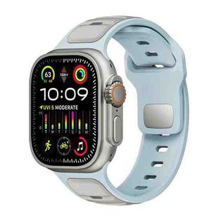 For Apple Watch 42mm / 41mm / 40mm / 38mm Norman Buckle Two-color Silicone Watch Band(Light Blue Coffee)