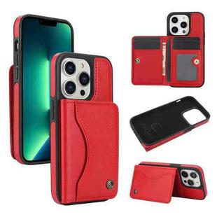For iPhone 11 Pro Max AwQuer Horizontal Flip Card Bag Holder Leather Phone Case(Red)