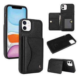 For iPhone 11 AwQuer Horizontal Flip Card Bag Holder Leather Phone Case(Black)