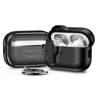 For AirPods Pro 2 Automatic Switch Lock Bluetooth Earphone Shockproof Protective Case(Black)