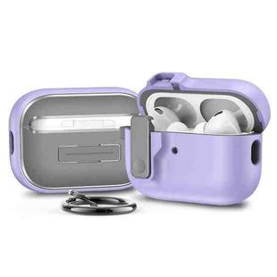 For AirPods Pro Automatic Switch Lock Bluetooth Earphone Shockproof Protective Case(Purple)