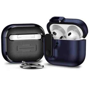 For AirPods 4 Automatic Switch Lock Bluetooth Earphone Shockproof Protective Case(Navy Blue)