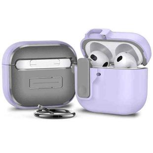 For AirPods 4 Automatic Switch Lock Bluetooth Earphone Shockproof Protective Case(Purple)