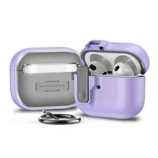 For AirPods 3 Automatic Switch Lock Bluetooth Earphone Shockproof Protective Case(Purple)