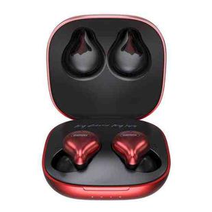 REMAX TWS-12 Bluetooth 5.0 Metal True Wireless Bluetooth Stereo Music Earphone with Charging Box(Red)