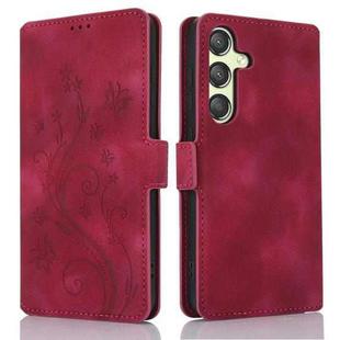 For Samsung Galaxy S23 FE 5G Dreamy Butterfly Love Flower Embossed Leather Phone Case(Red)