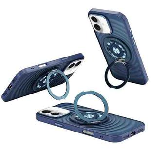 For iPhone 16 Skin Ripples MagSafe Holder Phone Case(Sierra Blue)