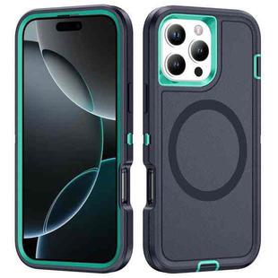 For iPhone 16 Pro Max Life Waterproof Rugged MagSafe Magnetic Phone Case(Dark Blue+Light Blue)