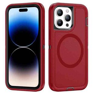 For iPhone 14 Pro Life Waterproof Rugged MagSafe Magnetic Phone Case(Red)