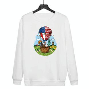 Balloon Printed Casual Loose Round Neck Sweatshirt Print On Your Demand, Size:L(White)