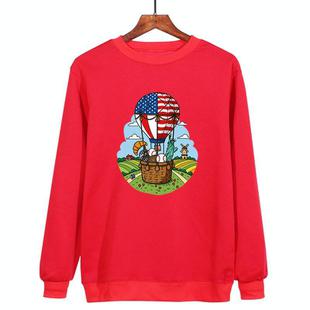 Balloon Printed Casual Loose Round Neck Sweatshirt Print On Your Demand, Size:XL(Red)
