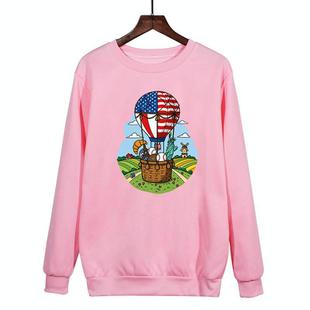 Balloon Printed Casual Loose Round Neck Sweatshirt Print On Your Demand, Size:XXL(Pink)