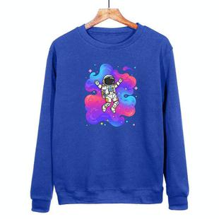 Astronaut Printed Casual Loose Round Neck Sweatshirt Print On Your Demand, Size:M(Blue)