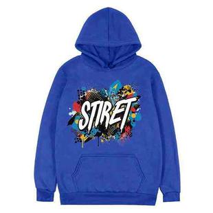 Alphabet Printed Fleece Hooded Sweatshirt Print On Your Demand, Size:M(Blue)