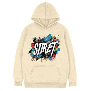Alphabet Printed Fleece Hooded Sweatshirt Print On Your Demand, Size:XXL(Khaki)