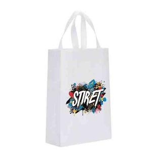 Alphabet Printed Non-woven Fabric Bag Print On Your Demand, Size:35x25x10cm(White)