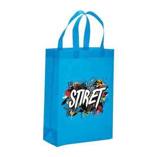 Alphabet Printed Non-woven Fabric Bag Print On Your Demand, Size:35x25x10cm(Sky Blue)