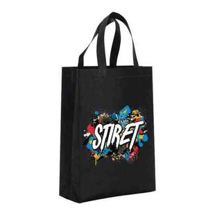 Alphabet Printed Non-woven Fabric Bag Print On Your Demand, Size:41x35x12cm(Black)