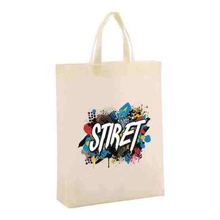 Alphabet Printed Non-woven Fabric Bag Print On Your Demand, Size:41x35x12cm(Beige)