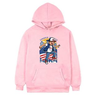 Boy Printed Fleece Hooded Sweatshirt Print On Your Demand, Size:S(Pink)