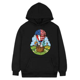 Balloon Printed Fleece Hooded Sweatshirt Print On Your Demand, Size:XL(Black)