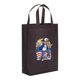 Boy Printed Non-woven Fabric Bag Print On Your Demand, Size:35x25x10cm(Coffee)