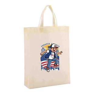Boy Printed Non-woven Fabric Bag Print On Your Demand, Size:38x30x10cm(Beige)