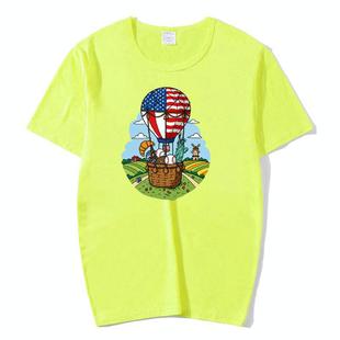 Balloon Printed Round Neck Modal Short Sleeve T-shirt Print On Your Demand, Size:XL(Grass Green)
