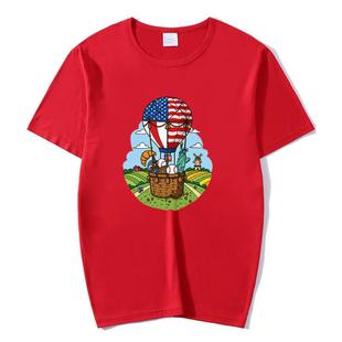 Balloon Printed Round Neck Modal Short Sleeve T-shirt Print On Your Demand, Size:XXXXL(Black)