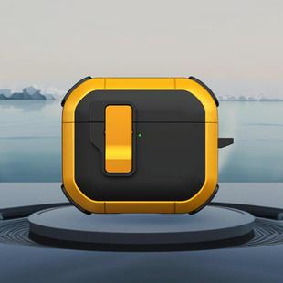 For AirPods 4 Starship Wireless Earphones Case with Magnetic Switch(Black Yellow)