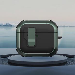 For AirPods 4 Starship Wireless Earphones Case with Magnetic Switch(Black Green)