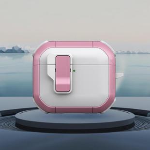 For AirPods 4 Starship Wireless Earphones Case with Magnetic Switch(White Pink)