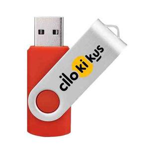 Colorful Metal Rotating USB 2.0 Flash Drive Print On Your Demand, Memory:8GB(Red)
